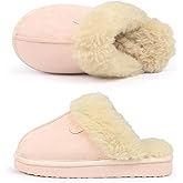 CIOR Boys Girls Memory Foam Slippers Faux Fur Lining Slip-on Clog Indoor Outdoor for Little Kid Big Kid