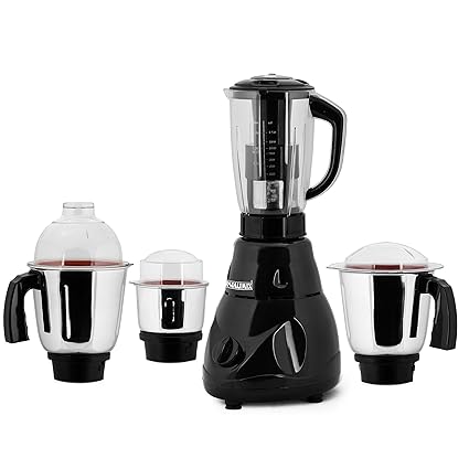 ANJALIMIX Juicer Mixer Grinder Avion 750 Watts with 4 Jars (Black), Dry, Wet, Chutney, Filter JUICER