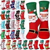 Hoolerry 30 Pairs Galentine's Day Gifts Valentine's Day Fuzzy Socks Bulk Purple Pink Heart Crew Sock for Valentine Gift