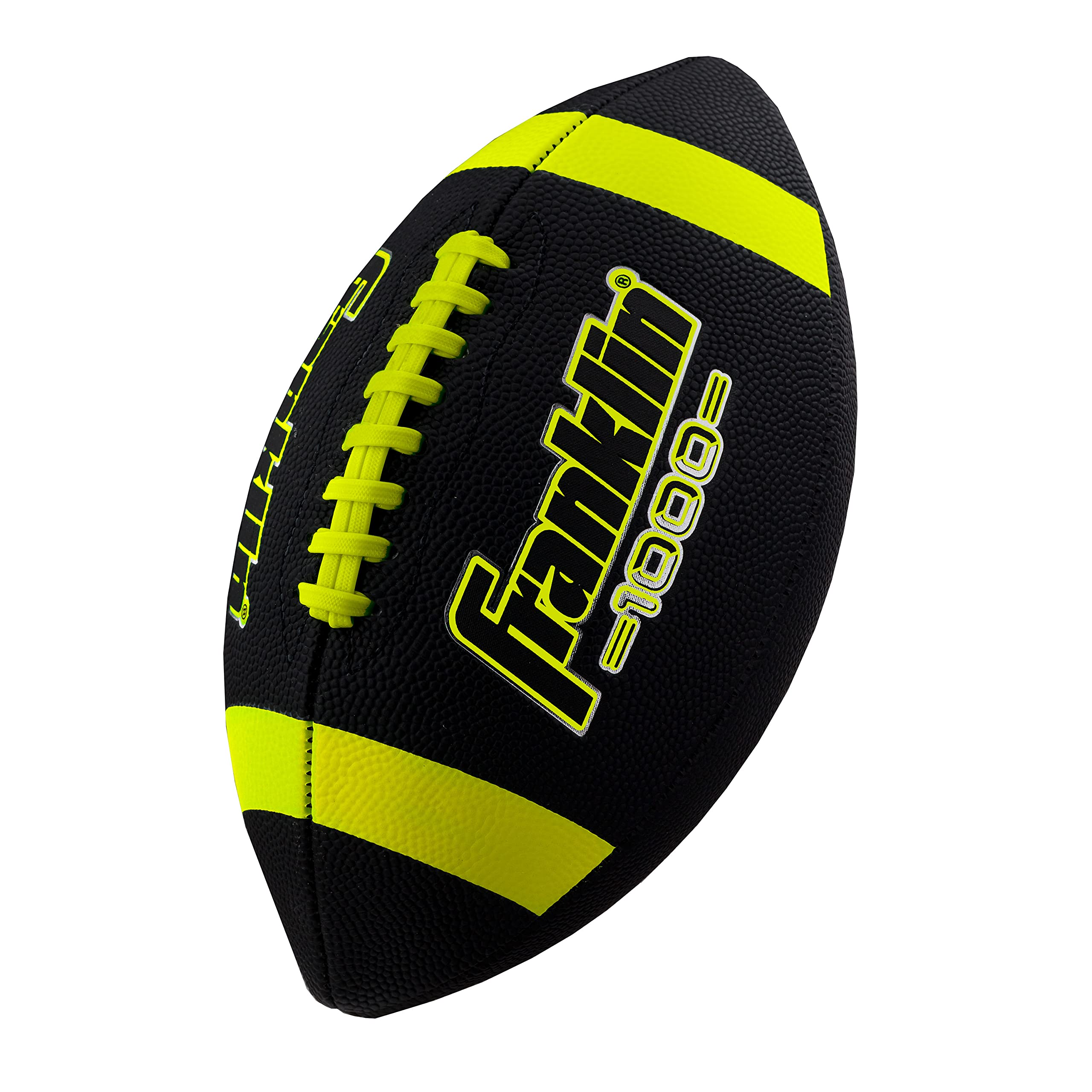 Photo 1 of Franklin Sports Junior Size Football - Grip-Rite Youth Footballs - Extra Grip Synthetic Leather Perfect for Kids - Black and Optic (5010C1X)