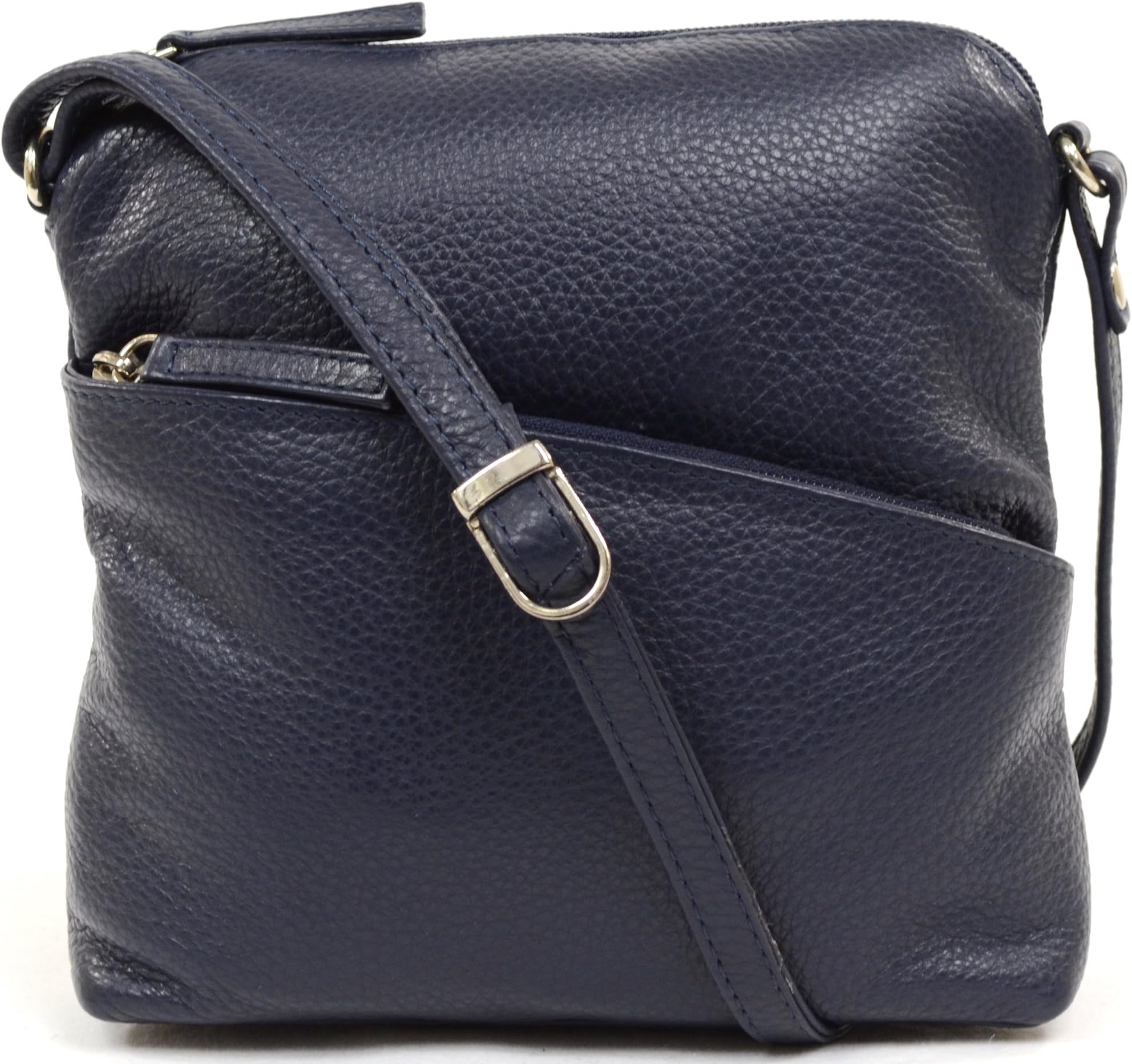 Womens Luxury Soft Leather Handbag/Shoulder Bag/Cross Body Bag (Black, Fuchsia, Navy, Purple, Stone)