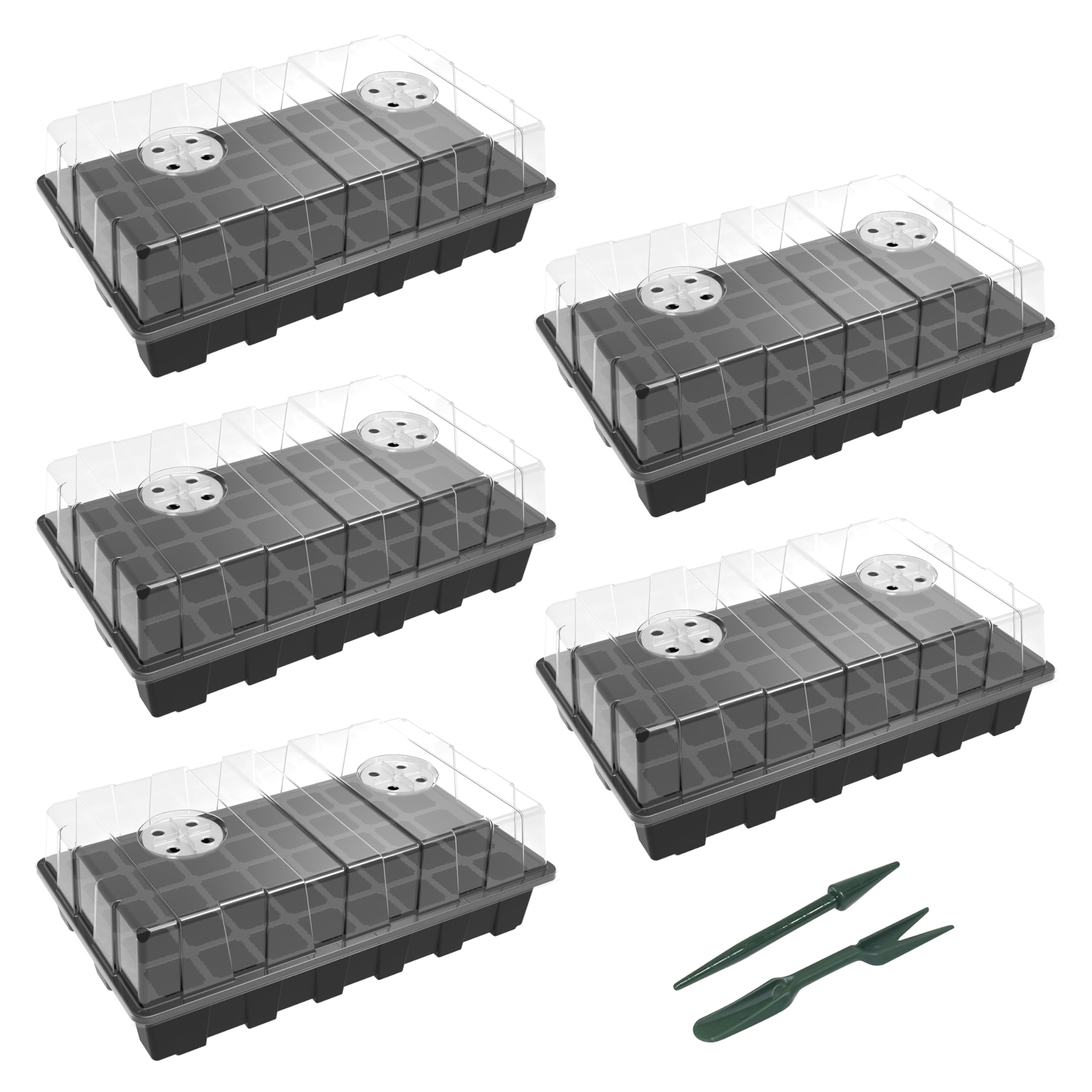 Photo 1 of ***TOOLS ARE MISSING*** 5-Set Seed Starter Tray Kits, Durable Plant Germination Trays with Humidity Vented Domes and Bases, Ideal for Seed Starting, Indoor Gardening, and Greenhouse (Total 200 Cells)***TOOLS ARE MISSING***