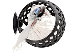 byMazy The Original Cave Lounge - Betta Fish Tank Accessories, Swim-Through Hideout Ornament for Small Fish and Shrimp, Aquarium Decoration with Plant Holder - Authentic Design (Small, Black)