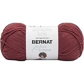 Bernat Softee Cotton Yarn for Crocheting Soft, Warm Red | #3 DK Light Yarn, 60% Cotton 40% Acrylic, Soft Crochet Yarn for Garments, Knitting &amp; Crafts, 254yds, 120g/4.2oz, 1 Pack