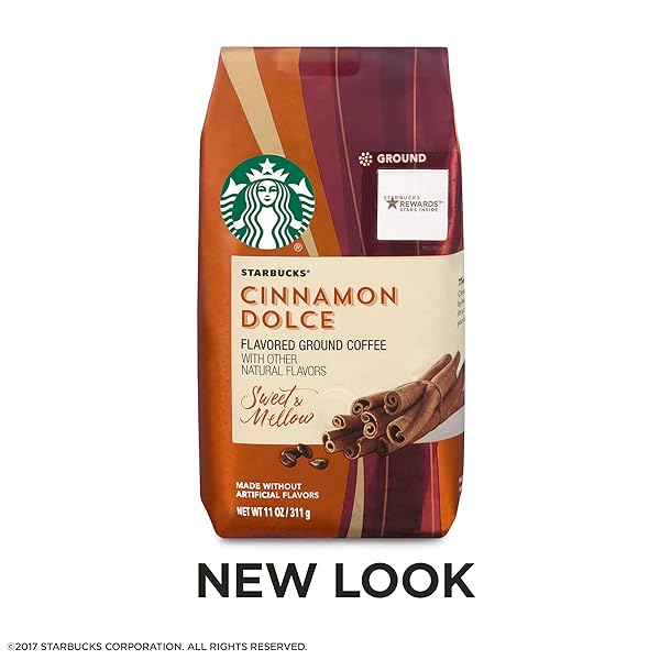 STARBUCKS CINNAMON DOLCE FLAVORED BLONDE LIGHT ROAST GROUND COFFEE, 11-OUNCE BAG
