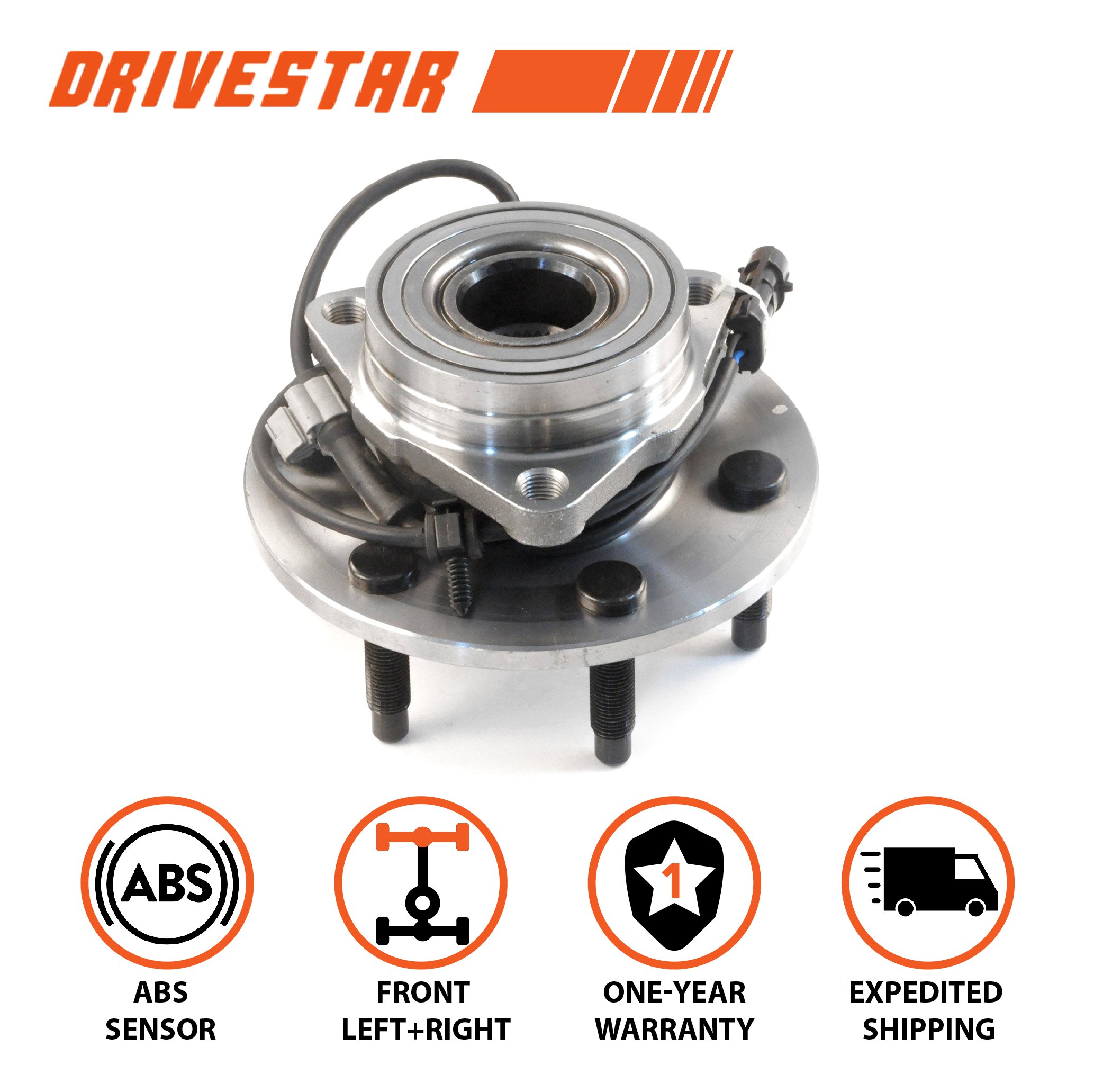 thumbnail image 2 of Pair Front Wheel Hub Bearing Assemblies W/ ABS For Chevy GMC 4X4 4WD – 6-Lug, Ultimateparts 2 of 4