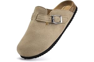 Torotto Kids Clogs Cork Footbed Slippers Arch Support Potato Shoes with Adjustable Buckle for Boys Girls