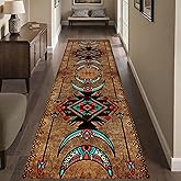 SCUAOMX Native American Runner Rug, 2x6ft, Southwest Tribal Navajo Aztec Fancy Abstract Geometric Accent Rug, Low Pile Non-Shedding Cabin Decor Doormat Rugs for Hallway Farmhouse