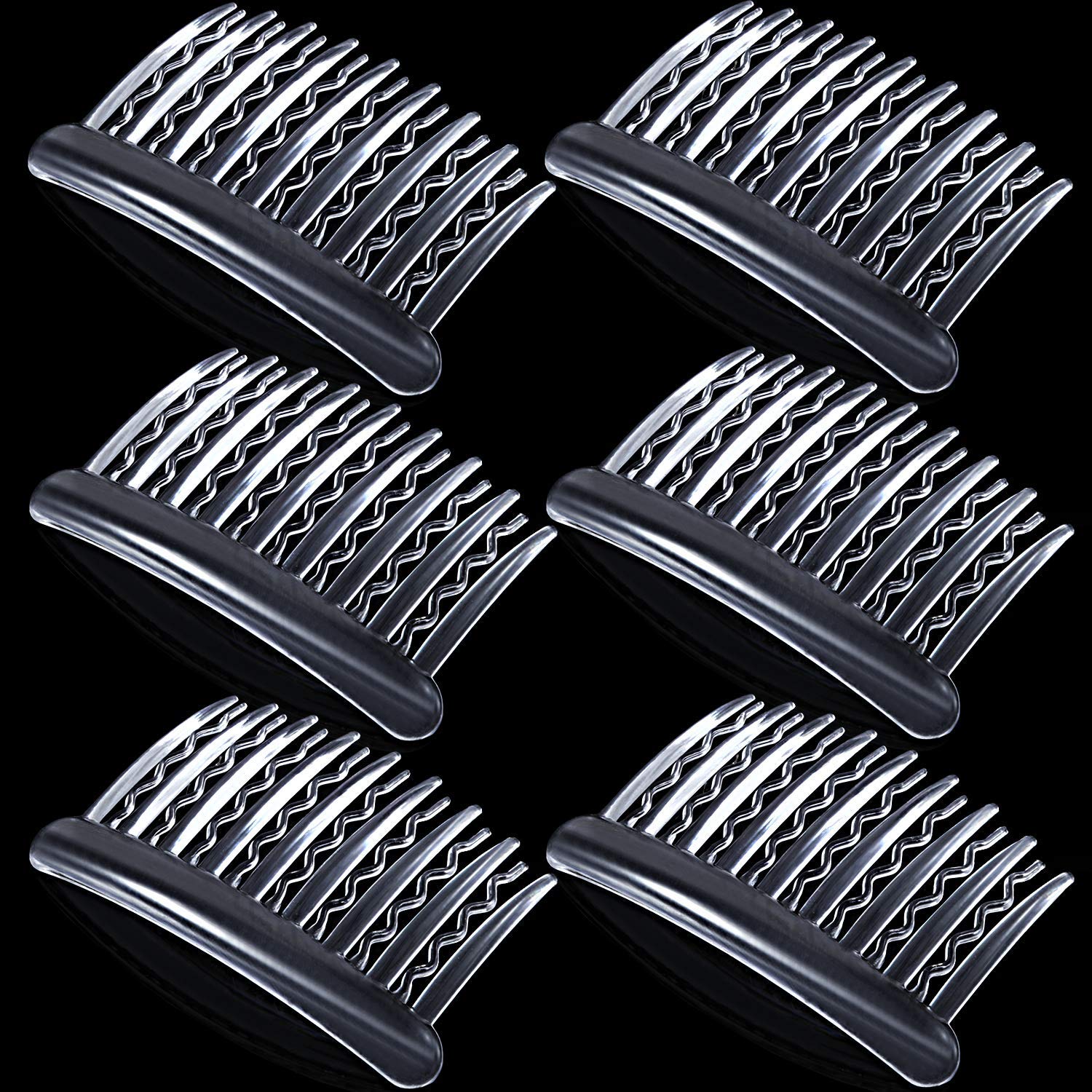Gejoy 12 Pieces Plastic Teeth Hair Combs Tortoise Side Comb Hair Accessories for Fine Hair (Transparent) : Beauty