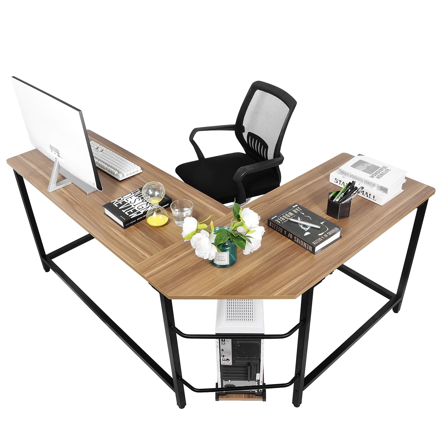 Best l shape gaming desk with shelves