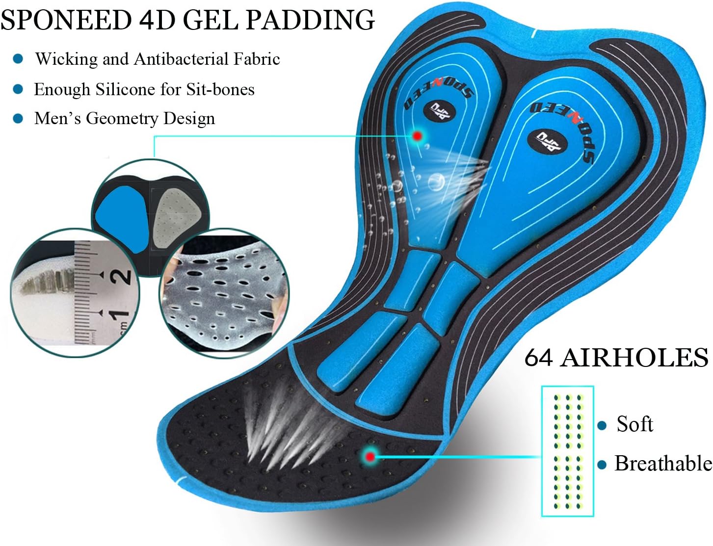 sponeed Men's Shorts Bib and Jersey Cycling Kits Set Road Bike Outdoor Riding Sportswear: Clothing