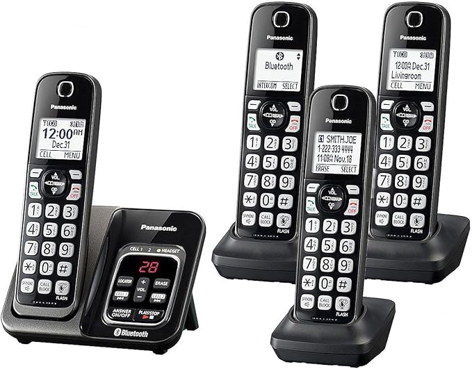 Panasonic KXTG744 Link2Cell Cordless Bluetooth Landline Phone with