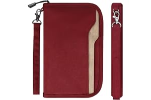 ZOPPEN Passport Holder Family RFID Passport Wallet, Passport Holder Women/Men, Travel Wallet Documents Organizer Zipper Case 