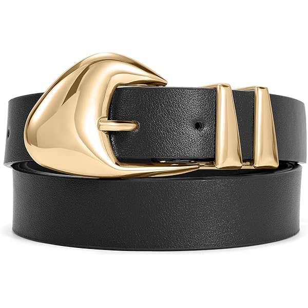 XZQTIVE Women's Leather Belts for Jeans Dress Pants Black Brown Belts for Women Ladies Waist Belts with Gold Buckle at Amazon Women's Clothing store XZQTIVE Women's Leather Belts for Jeans Dress Pants Black Brown Belts for Women Ladies Waist Belts with Gold Buckle at Amazon Women's Clothing store