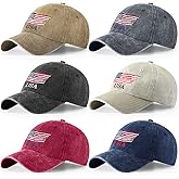 Tarpop 6 Pcs American Flag Baseball Cap 250th Anniversary Tactical USA Flag Hats Adjustable Washed Us Cap for Women Men