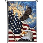 NASIAN Patriotic Garden Flag 4th of July Memorial Day Garden Flag American Eagle Garden Flags for Outside 12x18 Double Sided Veterans Day Flag House Yard Sign Holiday Outdoor Decorations