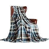 MERRYLIFE Throw Blanket Plaid Sherpa | Ultra-Plush Soft Colorful | Decorative Couch Travel Blanket | (50" 60", Greenland)