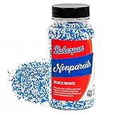 Bakerpan Blue and White Nonpareils Sprinkles - 5.1
