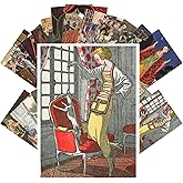 PIXILUV Vintage Postcards (24 pcs 4"x6" each) Incredible Paintings of Elegant People at Parties Vintage Postcards Retro Greeting Card Book Illustration Reprint