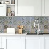 WALPLUS 24x 6in Vintage Green Azulejo Tile Stickers Peel & Stick Backsplash view 4