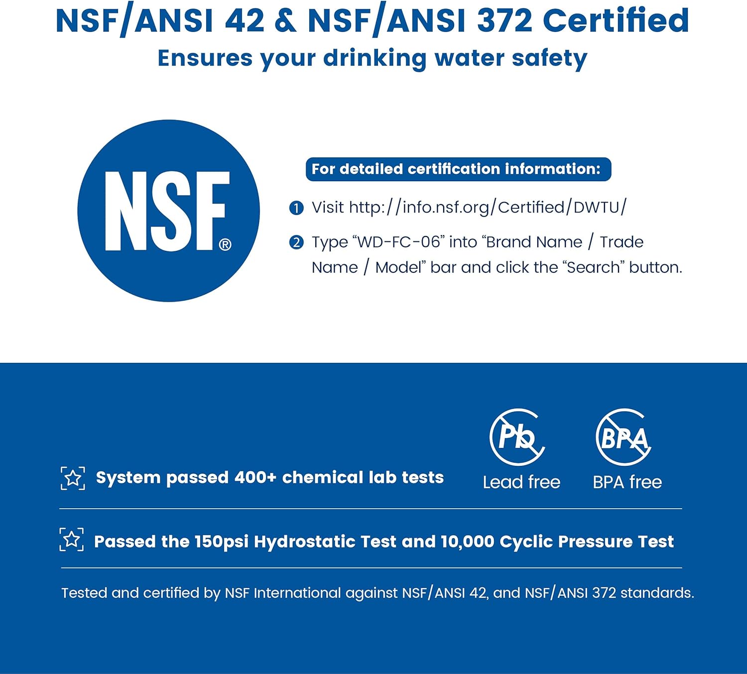 Waterdrop WD-FC-06 NSF Certified Stainless-Steel Faucet Water Filter, Carbon Block Water Filtration System, Tap Water Filter, Reduces Chlorine, Heavy Metals and Bad Taste (1 Filter Included): Kitchen & Dining