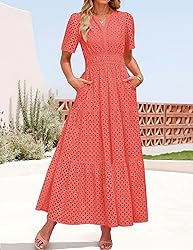ZESICA Women's 2025 Summer Short Sleeve Maxi Dress