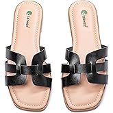 Ataiwee Women's Flat Slide Sandals - Fashionable Braided Elegant Cross Strap Flat Summer Sandals.