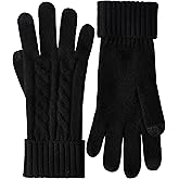 VIKIDEER Touchscreen 100% Pure Cashmere Gloves Women Ladies Soft Knit and Long Ribbed Cuffs