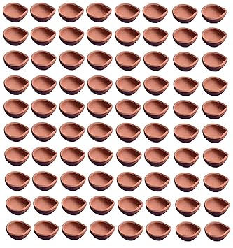 Tansa Diwali/Dipawali Hand Made Clay lamp-Deepak (Diyas)-Set of 101 Pieces with Diya Batti