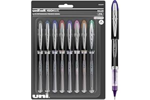 UNI-BALL uniball Vision Elite Roller Ball Pen, Stick, Micro 0.5 Mm, Assorted Ink Colors, Black Barrel