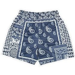 DIOTSR Mens Mesh Paisley Shorts, Casual Retro
