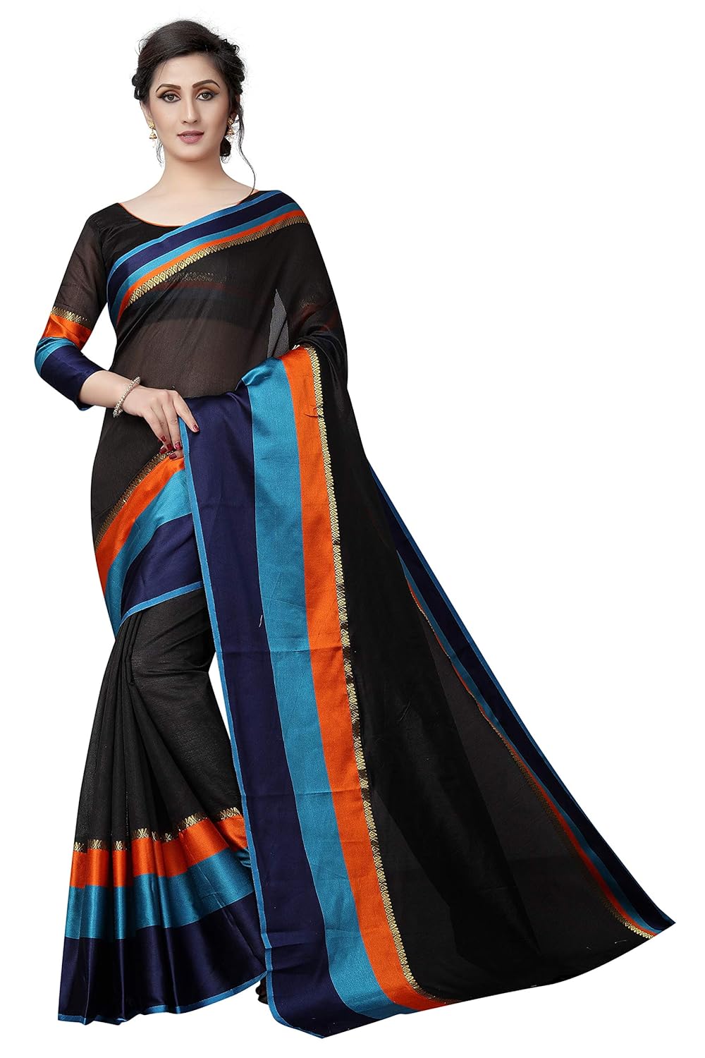 perfectblue cotton saree with blouse piece