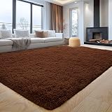 Aspire Homeware Brown Rugs 120x170cm Anti Slip Fluffy Shaggy Carpet