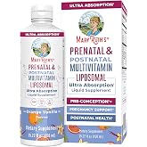 MaryRuth's Prenatal &amp; Postnatal Multivitamin Liposomal, Vegan, 30 Servings | Preconception &amp; Pregnancy, Folate Choline Omega 3 DHA, Vegan, Sugar Free, Gluten Free, 30 Servings