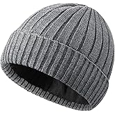 choshion Winter Beanie Hat for Men Women,Fleece Lined Fisherman Beanies,Cold Weather Thick Warm Knit Cuffed Skull Cap