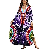 IMAGEKOPE Women 2025 Summer Kaftan Dresses Plus Size Bathing Suit Cover Up Moo Moos Beach Dress for Swimwear Caftan Dress