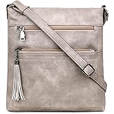 MASINTOR Crossbody Purses for Women, Multi Pocket Casual Crossbody Bag, Adjustable Strap Shoulder Bag with Tassel
