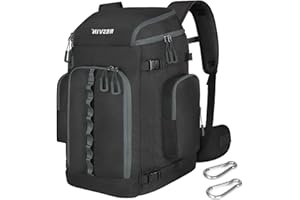 RESVIN Ski Boot Bag, 65L Durable Travel Backpack, 1680D Nylon Waterproof Snowboard Boot Bag, Skiing and Snowboarding Travel Luggage for Helmet, Goggles, Gloves, Outerwear & Accessories