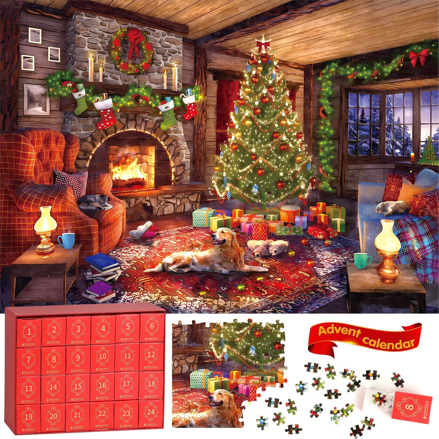 Advent Calendars - Christmas Advent Calendar Jigsaw Puzzles 2023 Adults Kids - 1008 Pieces Puzzle 24 Days Christmas Countdown Calendar -Holiday Family Game Gifts Christmas Home Decoration Gifts Stocking Stuffers (27.56 x 19.68in) #A