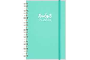 PINCHOCO Budget Planner - Budget Book with Bill Organizer and Expense Tracker, 6.3" x 8.4", 12 Month Undated Finance Planner/Account Book to Take Control of Your Money with PP Cover - Enerald Green