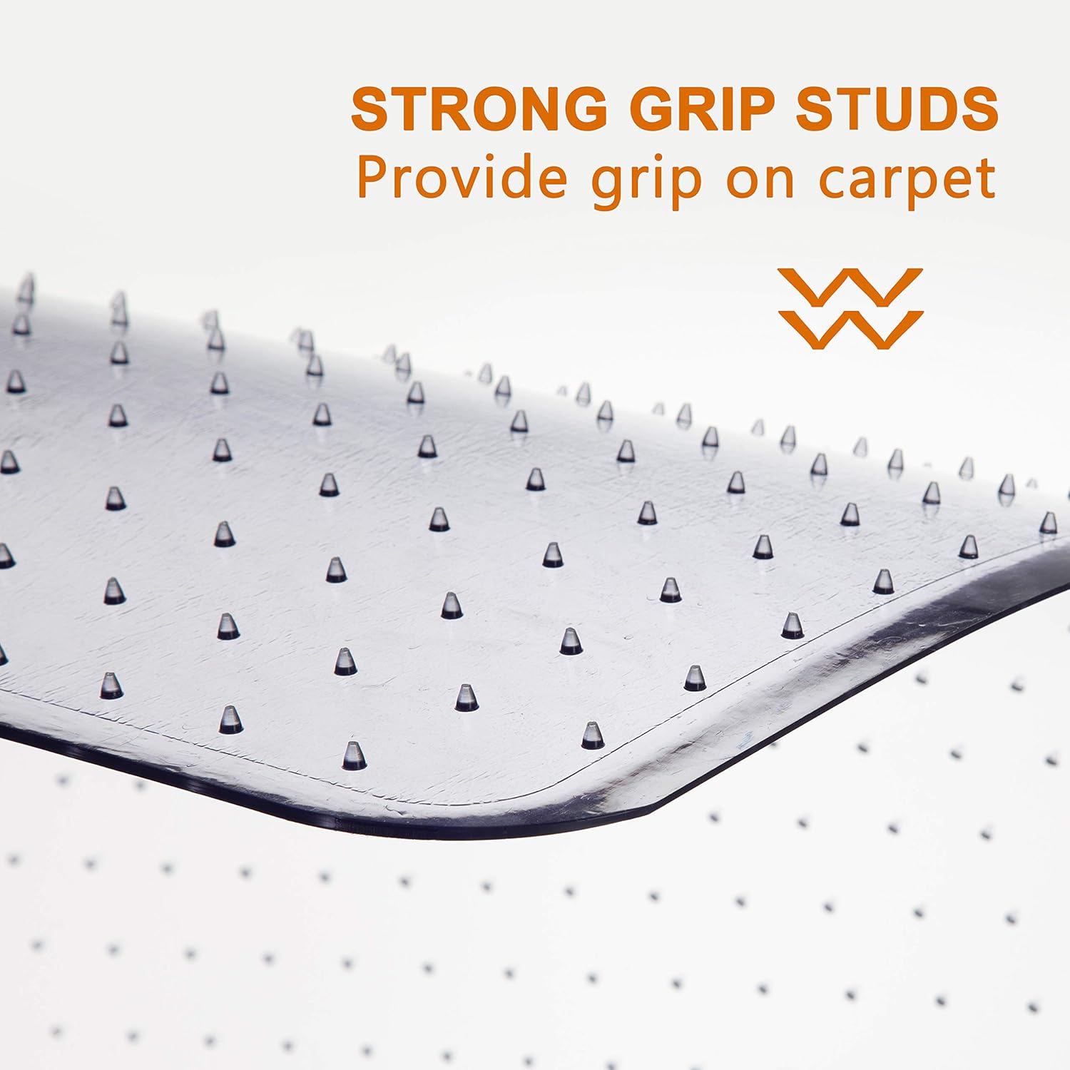 Office Chair Mat for Carpeted Floors, Studded Desk Floor Mat, Clear Heavy Duty for Low and Medium Pile, Beveled Edge with Lip Large 36" X 48" Shipped Flat by Mastermat : Office Products
