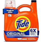 Tide Liquid Laundry Detergent, Original Scent, 125 fl oz, 100 Loads, Boosted Clean Even in Cold Water with Concentrated Washing Soap