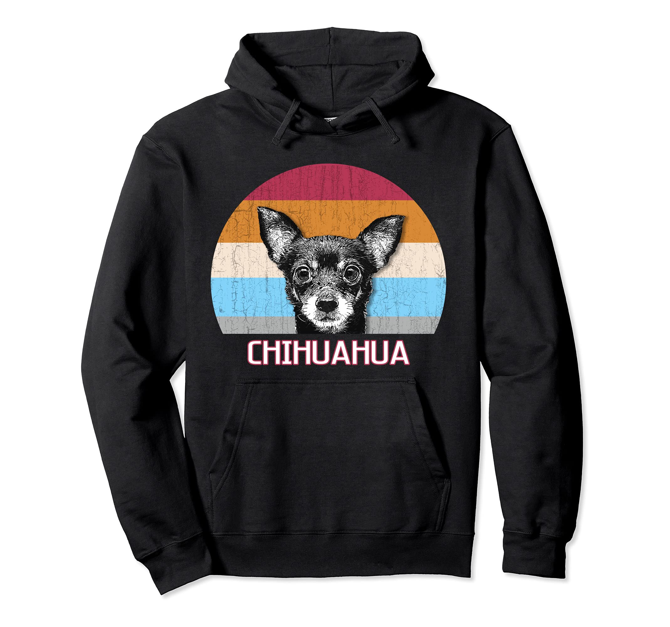 Chihuahua Dog Lover Owner Retro Vintage Distressed dog Pullover Hoodie