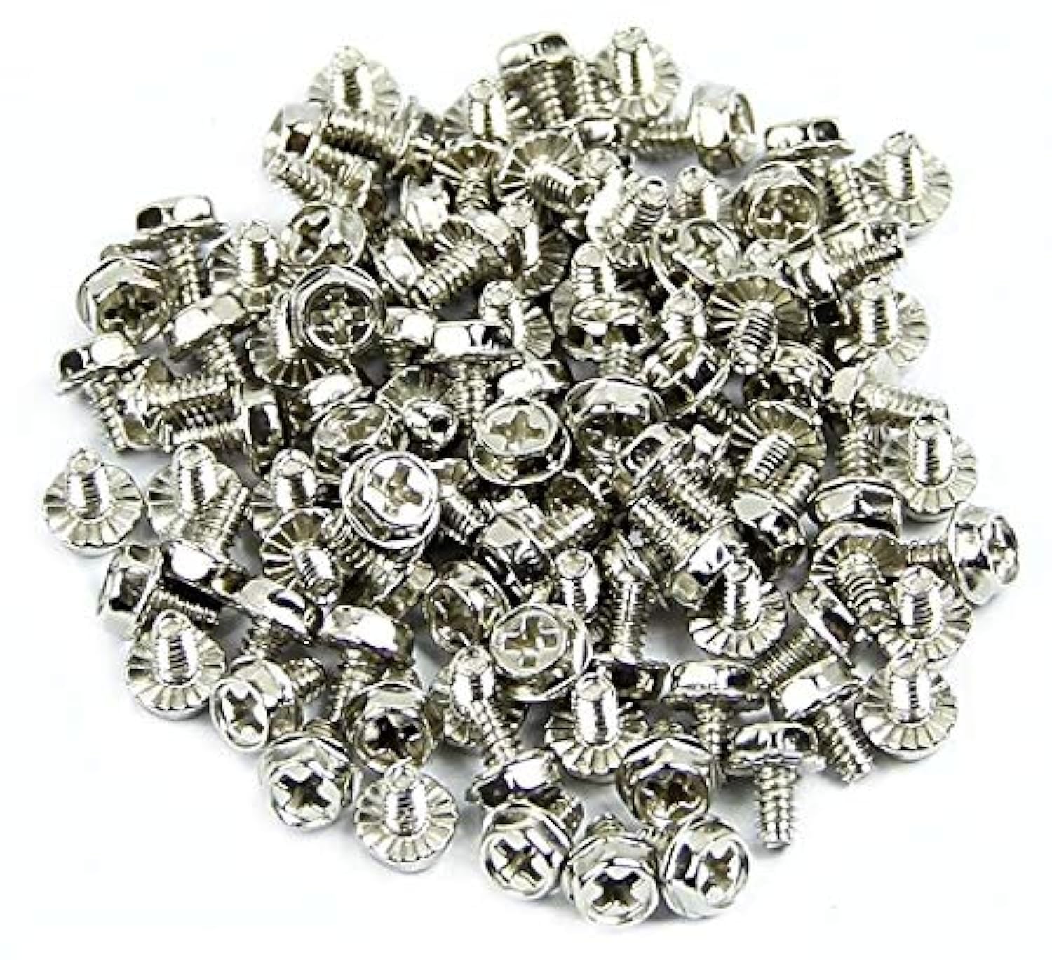 Maxmoral 200pcs Toothed Hex 6/32 Screw 6-32 Computer PC Case Hard Drive Motherboard Mounting Screws.