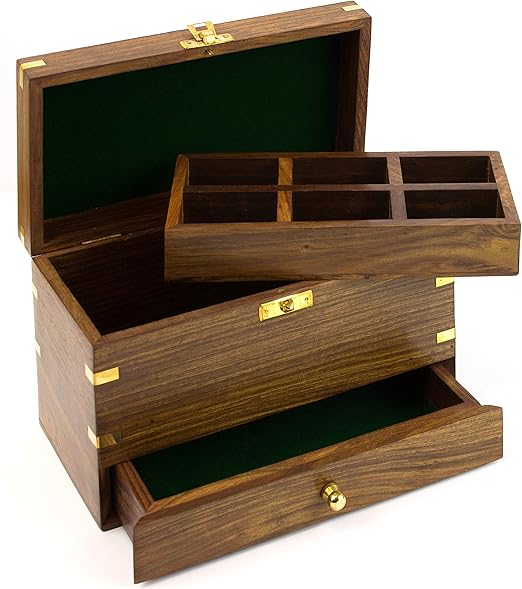 Nauticalia - Caja con cajón (22 x 11 cm), Color marrón: Amazon.es: Jardín