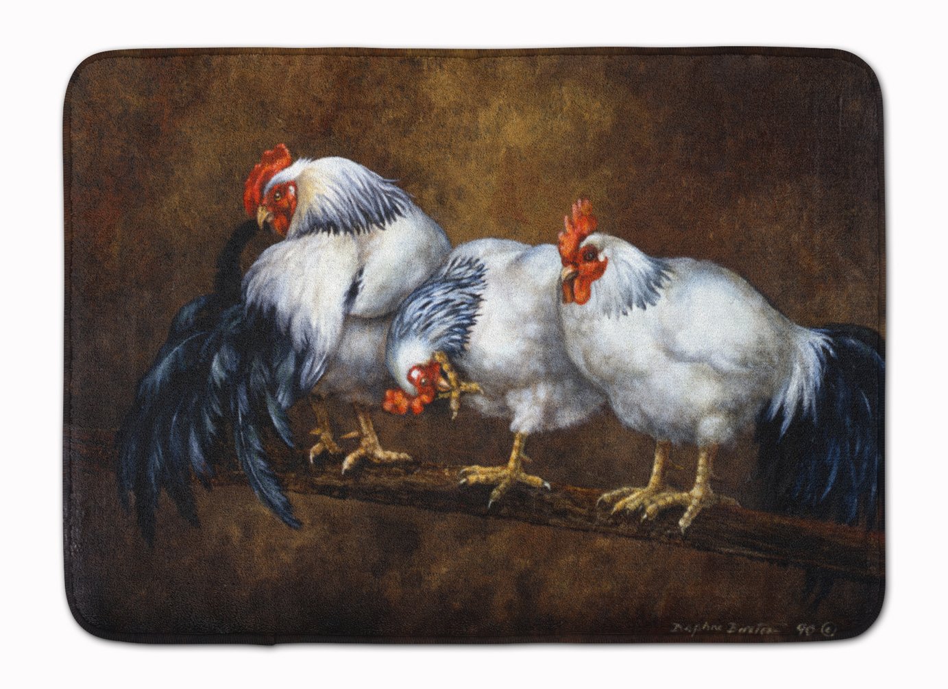 Caroline's Treasures Roosting Rooster and Chickens Floor Mat, Multi Color, 19 x 27