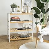 Vencier Bamboo Shoe Rack Natural 4 Tier Easy Assembly Large Capacity view 2