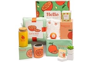 The Love Crate Co. Self Care Package for Women – Thinking of You Self Care Kit, Orange Birthday Box for Her, Get Well Soon Basket, Spa Treat for Women, After Surgery Care Package, Thoughtful Gift Idea