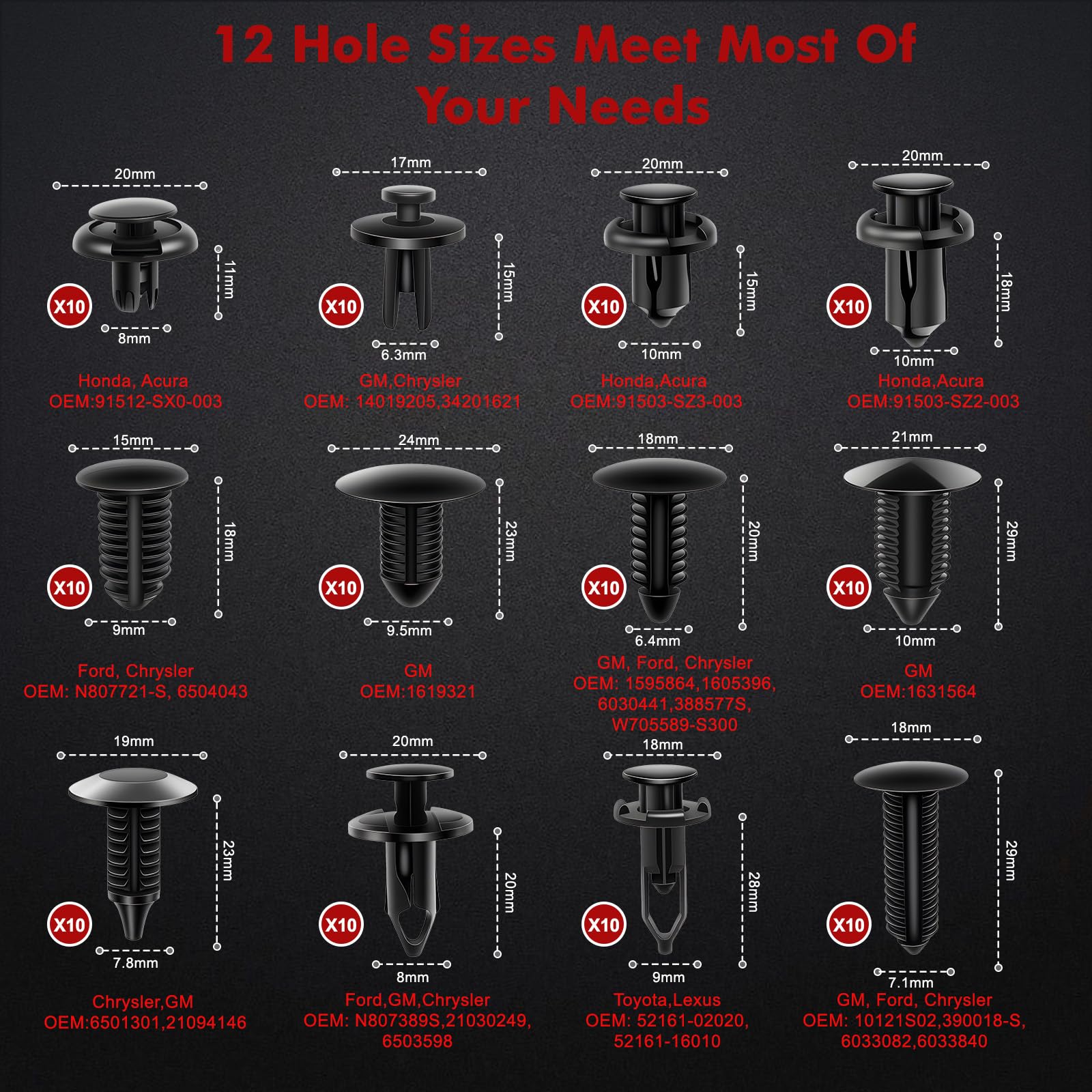 KAOLALI Auto Demontage Werkzeuge, 330 Stück Fahrzeug Demontage Zierleistenkeile Innen-Verkleidung Hebelwerkzeug, Montage-Werkzeugset, Clip-Demontage, Car Panel Removal Tool Autotür (Rot) 8