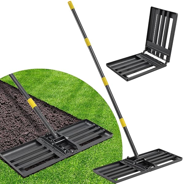 LAWN LEVELING RAKE HEAVY DUTY, 30X10 IN LARGE...
